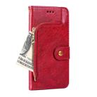 Zipper Bag PU + TPU Horizontal Flip Leather Case with Holder & Card Slot & Wallet & Lanyard For Xiaomi Redmi Note 9 5G CN Version / Note 9T 5G(Red) - 5