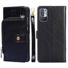 Zipper Bag PU + TPU Horizontal Flip Leather Case with Holder & Card Slot & Wallet & Lanyard For Xiaomi Redmi Note 10 5G(Black) - 1