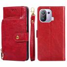 Zipper Bag PU + TPU Horizontal Flip Leather Case with Holder & Card Slot & Wallet & Lanyard For Xiaomi Mi 11 Pro(Red) - 1