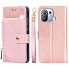 Zipper Bag PU + TPU Horizontal Flip Leather Case with Holder & Card Slot & Wallet & Lanyard For Xiaomi Mi 11 Pro(Rose Gold) - 1