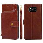 Zipper Bag PU + TPU Horizontal Flip Leather Case with Holder & Card Slot & Wallet & Lanyard For Xiaomi Poco X3 NFC(Brown) - 1