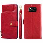 Zipper Bag PU + TPU Horizontal Flip Leather Case with Holder & Card Slot & Wallet & Lanyard For Xiaomi Poco X3 NFC(Red) - 1