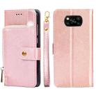 Zipper Bag PU + TPU Horizontal Flip Leather Case with Holder & Card Slot & Wallet & Lanyard For Xiaomi Poco X3 NFC(Rose Gold) - 1