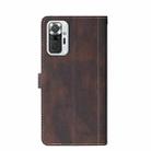 For Xiaomi Redmi Note 10 Pro Max Stitching Skin Feel Magnetic Buckle Horizontal Flip PU Leather Case with Holder & Card Slots & Wallet(Brown) - 3