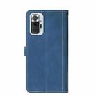 For Xiaomi Redmi Note 10 Pro Max Stitching Skin Feel Magnetic Buckle Horizontal Flip PU Leather Case with Holder & Card Slots & Wallet(Blue) - 3