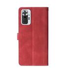 For Xiaomi Redmi Note 10 Pro Max Stitching Skin Feel Magnetic Buckle Horizontal Flip PU Leather Case with Holder & Card Slots & Wallet(Red) - 3
