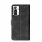 For Xiaomi Redmi Note 10 Pro Max Stitching Skin Feel Magnetic Buckle Horizontal Flip PU Leather Case with Holder & Card Slots & Wallet(Black) - 3