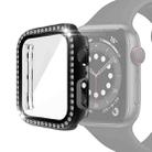 Electroplating PC Single Row Diamond Protective Case with Tempered Glass Film For Apple Watch Series 6 & SE & 5 & 4 40mm(Black) - 1