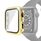 Electroplating PC Single Row Diamond Protective Case with Tempered Glass Film For Apple Watch Series 6 & SE & 5 & 4 40mm(Gold) - 1