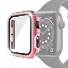 Electroplating PC Single Row Diamond Protective Case with Tempered Glass Film For Apple Watch Series 6 & SE & 5 & 4 40mm(Rose Pink) - 1