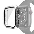 Electroplating PC Single Row Diamond Protective Case with Tempered Glass Film For Apple Watch Series 6 & SE & 5 & 4 40mm(Transparent) - 1