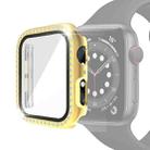 Electroplating PC Single Row Diamond Protective Case with Tempered Glass Film For Apple Watch Series 6 & SE & 5 & 4 44mm(Gold) - 1