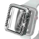 Electroplating PC Double Rows Diamond Protective Case with Tempered Glass Film For Apple Watch Series 6 & SE & 5 & 4 44mm(Black) - 1