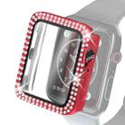 Electroplating PC Double Rows Diamond Protective Case with Tempered Glass Film For Apple Watch Series 6 & SE & 5 & 4 44mm(Red) - 1