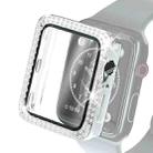 Electroplating PC Double Rows Diamond Protective Case with Tempered Glass Film For Apple Watch Series 6 & SE & 5 & 4 44mm(Silver) - 1