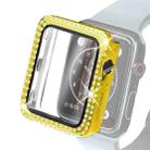 Electroplating PC Double Rows Diamond Protective Case with Tempered Glass Film For Apple Watch Series 6 & SE & 5 & 4 44mm(Gold) - 1