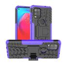 For Motorola Moto G Stylus 5G Tire Texture Shockproof TPU+PC Protective Case with Holder(Purple) - 1