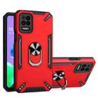 For LG K52 PC + TPU Protective Case with 360 Degrees Rotatable Ring Holder(Red) - 1