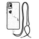 For Samsung Galaxy A21s Colored Drawing Starry Sky Epoxy TPU Shockproof Case with Neck Lanyard(Love) - 1