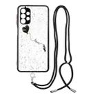 For Samsung Galaxy A32 5G Colored Drawing Starry Sky Epoxy TPU Shockproof Case with Neck Lanyard(Love) - 1