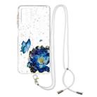 For Samsung Galaxy A32 5G Colored Drawing Starry Sky Epoxy TPU Shockproof Case with Neck Lanyard(Blue Butterfly) - 1