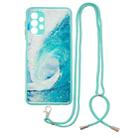 For Samsung Galaxy A32 5G Colored Drawing Starry Sky Epoxy TPU Shockproof Case with Neck Lanyard(Waves) - 1