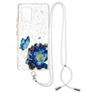 For Samsung Galaxy A42 5G Colored Drawing Starry Sky Epoxy TPU Shockproof Case with Neck Lanyard(Blue Butterfly) - 1