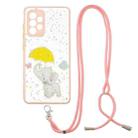 For Samsung Galaxy A72 5G Colored Drawing Starry Sky Epoxy TPU Shockproof Case with Neck Lanyard(Elephant) - 1