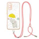 For Samsung Galaxy S20 Colored Drawing Starry Sky Epoxy TPU Shockproof Case with Neck Lanyard(Elephant) - 1