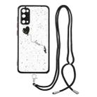 For Samsung Galaxy S20 Colored Drawing Starry Sky Epoxy TPU Shockproof Case with Neck Lanyard(Love) - 1