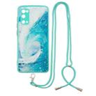 For Samsung Galaxy S20 Colored Drawing Starry Sky Epoxy TPU Shockproof Case with Neck Lanyard(Waves) - 1