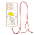 For Samsung Galaxy S20 Ultra Colored Drawing Starry Sky Epoxy TPU Shockproof Case with Neck Lanyard(Elephant) - 1