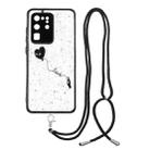 For Samsung Galaxy S20 Ultra Colored Drawing Starry Sky Epoxy TPU Shockproof Case with Neck Lanyard(Love) - 1