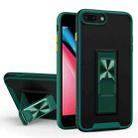 Dual-color Skin Feel TPU + PC Magnetic Shockproof Case with Invisible Holder For iPhone 8 Plus / 7 Plus(Dark Green) - 1