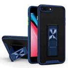 Dual-color Skin Feel TPU + PC Magnetic Shockproof Case with Invisible Holder For iPhone 8 Plus / 7 Plus(Blue) - 1