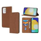For Samsung Galaxy A52 4G / 5G Woven Texture Stitching Magnetic Horizontal Flip PU Leather Case with Holder & Card Slots & Wallet & Lanyard(Brown) - 1