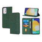 For Samsung Galaxy S20 FE Woven Texture Stitching Magnetic Horizontal Flip PU Leather Case with Holder & Card Slots & Wallet & Lanyard(Green) - 1