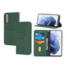 For Samsung Galaxy S21 5G Woven Texture Stitching Magnetic Horizontal Flip PU Leather Case with Holder & Card Slots & Wallet & Lanyard(Green) - 1