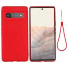 Pure Color Liquid Silicone Shockproof Full Coverage Case For Google Pixel 6 Pro(Red) - 1