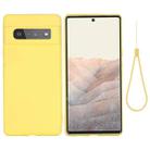 Pure Color Liquid Silicone Shockproof Full Coverage Case For Google Pixel 6 Pro(Yellow) - 1