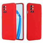 Pure Color Liquid Silicone Shockproof Full Coverage Case For OnePlus 9R(Red) - 1