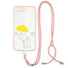 Colored Drawing Starry Sky Epoxy TPU Shockproof Case with Neck Lanyard For iPhone 8 Plus / 7 Plus(Elephant) - 1