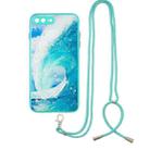 Colored Drawing Starry Sky Epoxy TPU Shockproof Case with Neck Lanyard For iPhone 8 Plus / 7 Plus(Waves) - 1
