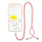 For iPhone SE 2022 / SE 2020 / 8 / 7 Colored Drawing Starry Sky Epoxy TPU Shockproof Case with Neck Lanyard(Elephant) - 1