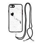 For iPhone SE 2022 / SE 2020 / 8 / 7 Colored Drawing Starry Sky Epoxy TPU Shockproof Case with Neck Lanyard(Love) - 1