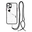 For iPhone 11 Pro Max Colored Drawing Starry Sky Epoxy TPU Shockproof Case with Neck Lanyard (Love) - 1
