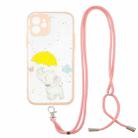For iPhone 12 mini Colored Drawing Starry Sky Epoxy TPU Shockproof Case with Neck Lanyard (Elephant) - 1