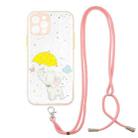 For iPhone 12 Pro Max Colored Drawing Starry Sky Epoxy TPU Shockproof Case with Neck Lanyard(Elephant) - 1