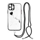 For iPhone 12 Pro Max Colored Drawing Starry Sky Epoxy TPU Shockproof Case with Neck Lanyard(Love) - 1