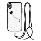 For iPhone X / XS Colored Drawing Starry Sky Epoxy TPU Shockproof Case with Neck Lanyard(Love) - 1